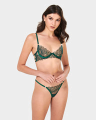 Bluebella Astra Floral Embroidered Wired Bra, Aventurine Green, 32B