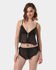 Cropped Cami Set (Black) – The Trendy Babe