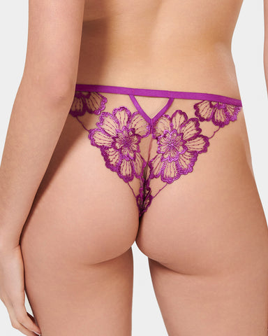 Purple WOMAN Fall in Love Lace Rope Detailed Brazilian Panties 2443775
