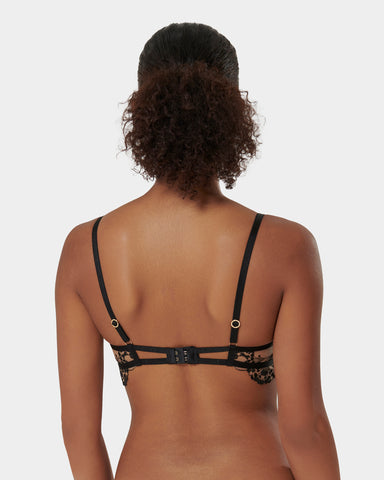 Bluebella Slade Open Cup Thick Elastic Strapping Bra With Buckle Detail In  Black for Women