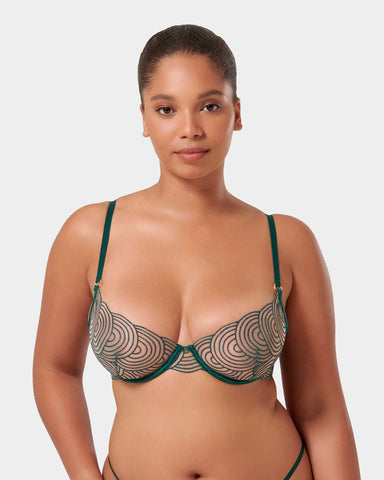 Aster Wired Bra Botanical Garden Green/Sheer