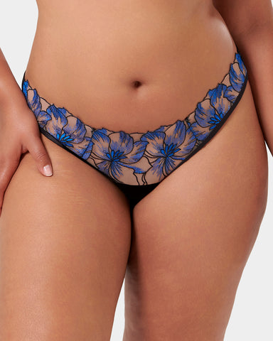 Lyandra Thong Egyptian Blue/Black/Sheer