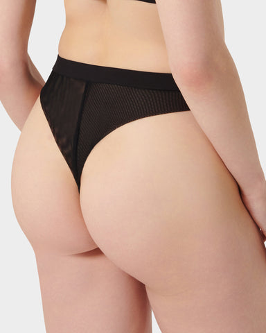 Orla High-Waist Thong Black