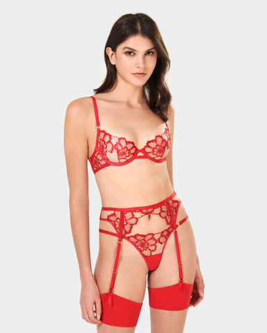 Red lace underwear set