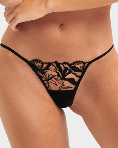 Bluebella Persephone sheer floral embroidered mesh non padded plunge bra in  black, £27.00